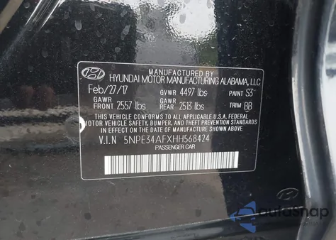 2017 Hyundai Sonata Limited из США, поврежденный, VIN 5NPE34AFXHH568424